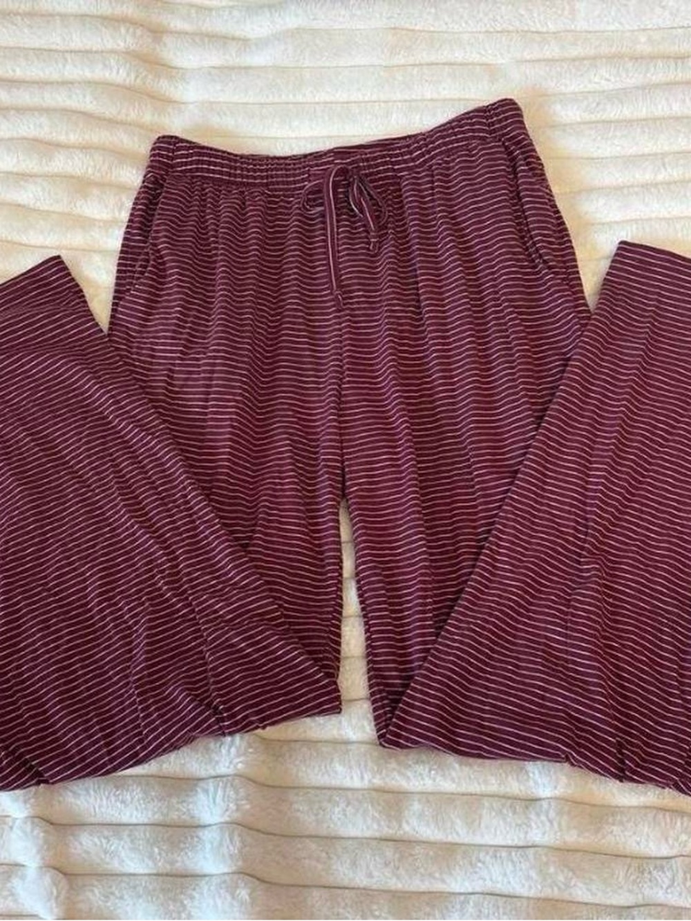 Harlow red & white striped wide leg lounge pants